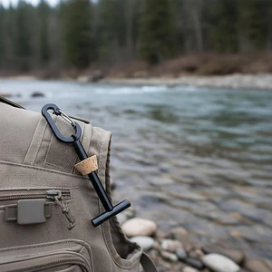 Fly Fishing Tippet Spool Holder Black Tippet Holder Thiết bị thể thao Nhôm Xây dựng lâu trôi