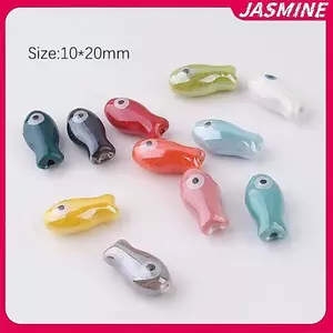 Jasmine - 10 Chiếc Hạt Gốm Cá Nhỏ Retrô Cho Trang Sức DIY