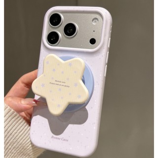 Sang Trọng Màu Tím Toàn Màn Hình Bắn Mực Từ Ngôi Sao Đứng Ốp lưng Thích Hợp Cho iPhone17 Pro Max 16 15 14 Pro Max Chống Sốc Bảo Vệ Camera Ốp Lưng Cứng Chống Rơi