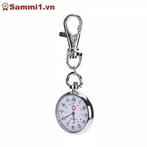 Đồng hồ bỏ túi thạch anh bằng thép không gỉ ZK Móc chìa khóa dễ thương Quà tặng mới VN