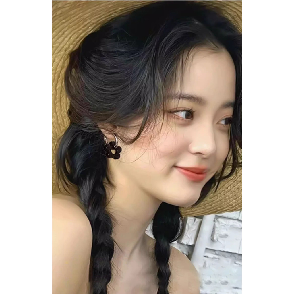 Bông tai hoa đen bạc s925