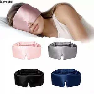 Mặt nạ ngủ LACYES, Mặt nạ ngủ băng đô có thể điều chỉnh thoáng khí, Ánh sáng chặn che mắt thoải mái Giả lụa Chụp mắt ngủ trưa