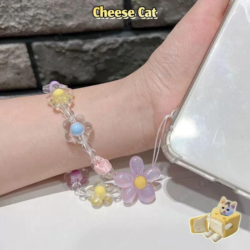 Dây buộc điện thoại hoa nhiều màu chống thất lạc tiện lợi phù hợp với mọi dòng máy