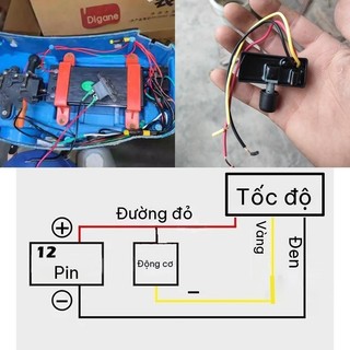 Bộ Điều Tốc 12V Cho Bình Phun Điện - Công Tắc Điều Chỉnh Tốc Độ Motor Máy Bơm Mini DC 12V