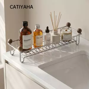 Đế đựng mỹ phẩm CATIYAHA, Giá đỡ thoát nước bọt biển chống thấm nước khô nhanh, Giá đựng bồn rửa nhà bếp đa năng chống gỉ bằng thép không gỉ Phòng tắm