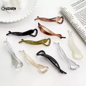KUZHEN Tối Giản Xoắn Chuối Kẹp Đơn Giản Barrettes Đuôi Ngựa Giá Đỡ Kẹp Tóc Thanh Lịch Cho Nữ Bé Gái Phụ Kiện Tóc Thời Trang Quà Tặng HOT