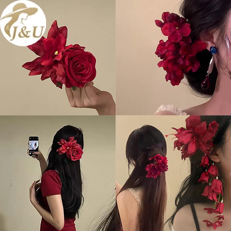 JU Red Lily Of The Valley Lily sels Kẹp Tóc Cánh Hoa Dubill Hairgrip Mô Phỏng Hoa Bé Gái Nữ Mũ Đội Đầu Phụ Kiện VN