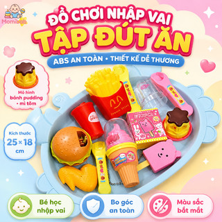 đồ chơi nhập vai tập đút ăn trẻ chất liệu ABS an toàn thiết kế dễ thương mô hình bánh pudding mì tôm