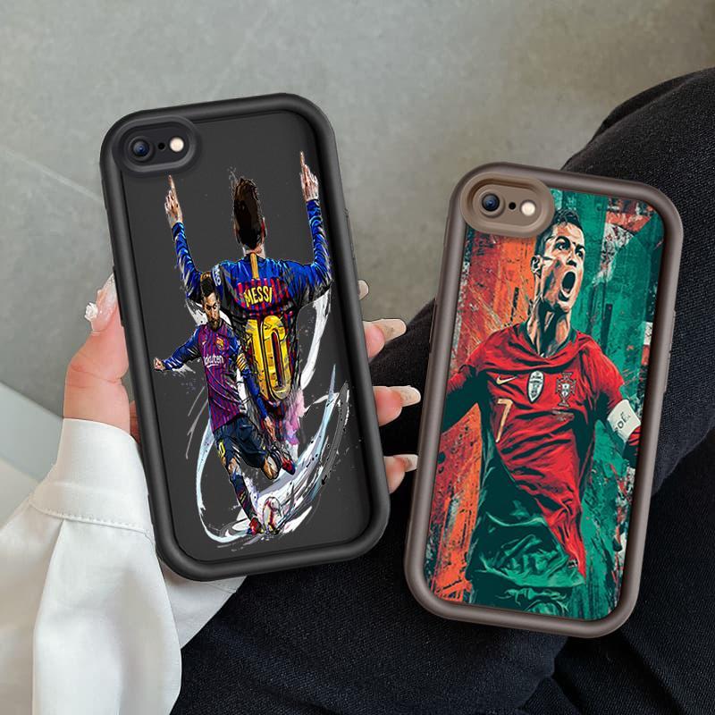 Ốp Lưng Cho iPhone 6 6s 7 8 se2020 Plus Hoạt Hình Silicon Phụ Kiện Vỏ Điện Thoại Mềm TPU World Cup Messi Cristiano Ronaldo Mắt Thiên Thần Ốp Lưng Chống Sốc