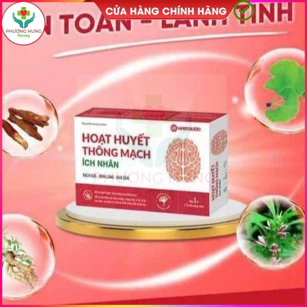 Hoạt Huyết Thông Mạch Ích Nhân Giúp Hỗ Trợ Hoạt Huyết, Tăng Cường Lưu Thông Máu Não - Hộp 30 Viên