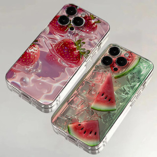 Ốp Lưng Dưa Hấu Dâu Cho IPhone 11 12 Pro Max 13 Mini 12Pro TPU Trong Suốt Sáng Tạo INS Xu Hướng Thương Hiệu Silica gel Chống Rơi Sang Trọng Bảo Vệ Toàn Diện Vỏ Điện Thoại