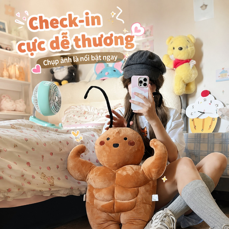 Búp Bê Gián Nhồi Bông Cơ Bắp Hài Hước Ngộ Nghĩnh 35cm/55cm – Quà Tặng Sinh Nhật Dễ Thương, Trang Trí Phòng Siêu Xinh