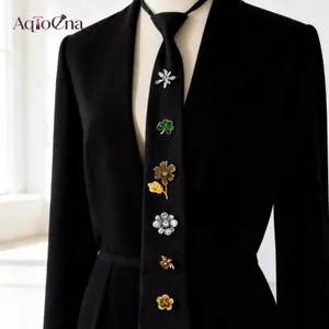 AqToCna Hàn Quốc Hoa Cà Vạt Ong Đá Lưới Côn Trùng Phong Cách Học Thuật Trang Trí Áo Sơ Mi Cà Vạt JK Đồng Phục Trang Trí AqToCna