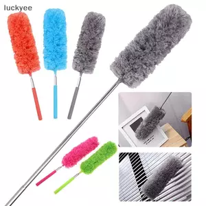 Luckyew Có Thể Thu Vào Duster Bằng Thép Không Gỉ Tay Cầm Dài Bàn Chải Bụi Xe Hộ Gia Đình Dụng Cụ Vệ Sinh Microfiber Bàn Chải Bụi TQ