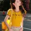 Thiết kế in chữ Màu sắc tương phản Cổ tròn tay ngắn ôm vừa vặn Áo thun ngắn Hot Girl