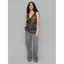 Pure Desire Style Ren khâu chấm bi Satin Sling Nữ Deep V Slim-fit Slimmer Look Siêu gợi cảm Hot Girl Áo không tay