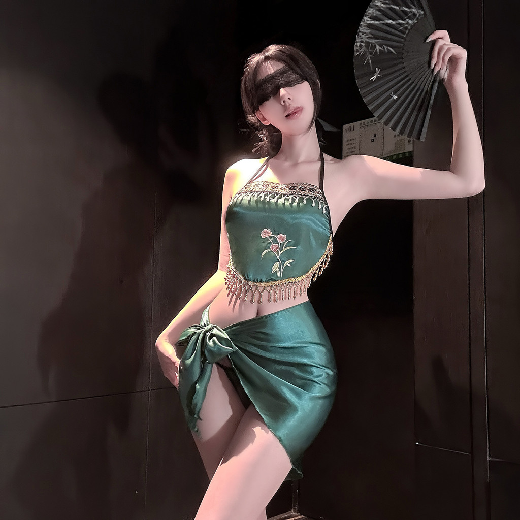 Bộ Đồ Ngủ Thêu Sling Nữ Ngọt Ngào Lụa Váy Ngủ Phiên Bản Chất Lượng