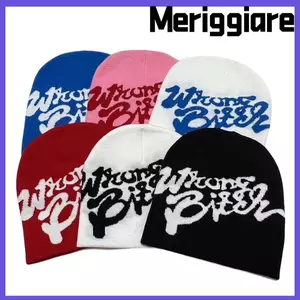 Mũ đan MERIGGIARE, Mũ beanie in chữ ấm áp, Len thời trang Acrylic Ins Y2k Mũ lạnh Nam Nữ