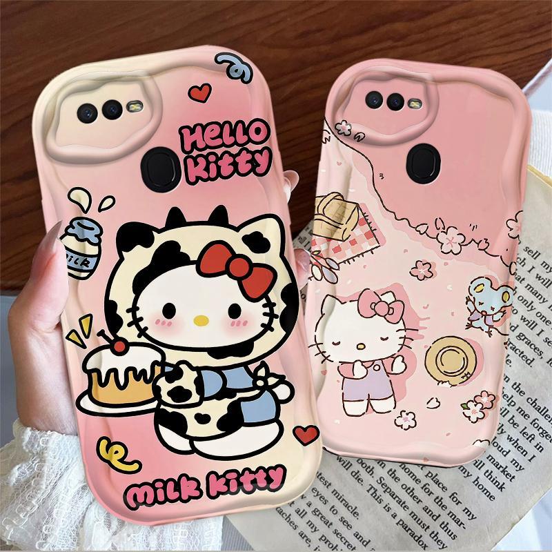Thích Hợp Cho OPPO A5S A7 A12 F9 F9 Pro 3D Phụ Kiện TPU Mềm Hoạt Hình Kitty Nữ Vỏ Điện Thoại Chống Sốc