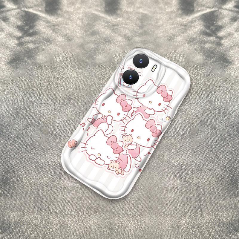 Thích hợp cho VIVO Y16 4G Y02S Điện thoại thông minh 3D TPU mềm Kitty Cat Vỏ điện thoại chống sốc