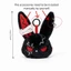 Móc khóa thỏ sang trọng FUHUIOT, Móc khóa thỏ bị thương bằng vải Cotton PP Gothic, Túi xách Bông tai vòng quyến rũ Động vật Phong cách đen tối Túi lông dễ thương Mặt dây chuyền Quà tặng cho phụ nữ