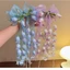 PYCOU Ruy Băng Kẹp Tóc, Chuông Phong Lan Lưới Mềm Nơ Tóc, Ruy Băng Dài Tua Rua Thiết Kế DIY Tóc Barrettes Cho Bé Gái