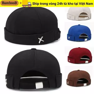 Mũ Docker không vành BAMBOOB, Mũ vòm cổ điển kiểu rửa có thể điều chỉnh, Mũ beanie dưa hấu Cotton màu trơn ngoài trời mùa đông