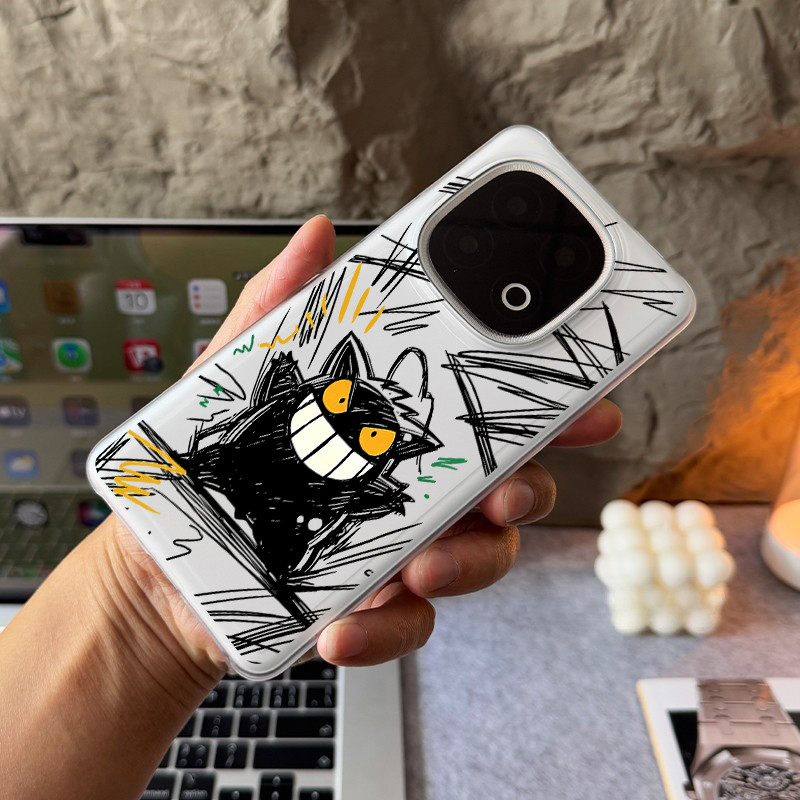 Dành Cho IQOO 15 Ultra 15R / 13 / 12 NEO 11 / Neo 10 Z10 Z11 Turbo Z9 "Graffiti Gengar" Vỏ Điện Thoại Cứng Micro Matte / Z9X Z8X Z7i NEO 9 Quấn Nửa Vỏ IQOO Chống Sốc