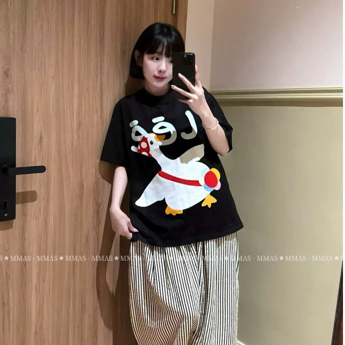 （Giao hàng 24h）Angela Áo Thun Giấy QC L1 Chất Mỏng Mịn Siêu Mát không nhăn form rộng giấu quần AG026