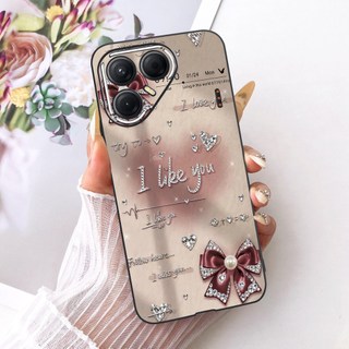 Dành Cho Tecno Pova 7 4G 5G Ốp Lưng LJ6 LJ7 Hoa Phổ Biến Bướm Mềm TPU Màu Đen Chống Sốc Ốp Lưng Cho Tecno Pova7 Vỏ