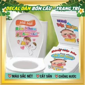 Miếng dán decal dán Toilet, dán trong phòng nhà vệ sinh, dán nắp bồn cầu chống nước, không bay màu
