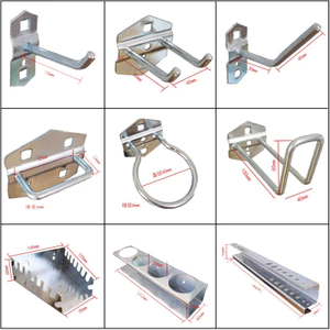 Móc Kim Loại Móc Đơn Tua Vít Giá Đỡ Tay Giá Nhỏ Laminate Phần Cứng Dụng Cụ Móc Vuông Lỗ Treo Tấm Móc 4PO9