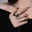 PNPIA- Y2K Gothic Edgy & Cánh quỷ dễ thương Nhẫn có thể điều chỉnh Phụ kiện thời trang nữ
