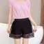 Quần short an toàn ren PYCOU, Quần short ren rỗng khâu ren hoa, Công chúa thời trang Chân thẳng dáng rộng vừa vặn Quần ngắn ống rộng trang phục kỳ nghỉ