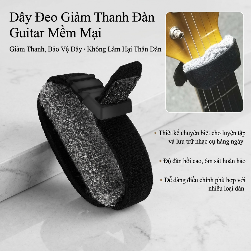 Fretwrap dùng cho guitar giúp giảm tiếng ồn khi tập, hàng chuẩn Loại bỏ tiếng ồn, Tắt tiếng, Giảm tiếng ồn khi tập