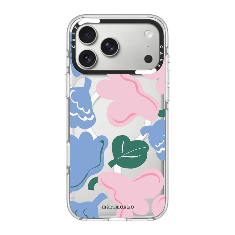 CASECASE X Blue Pink Green Flower Phone Case HỒNG CAMERA RING EDITION Tác động Vỏ hút từ tính trong suốt cho iPhone 17 / 16 / 15 / 14 / 13 Pro Max Air với bao bì cao cấp