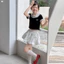Bé Gái Chấm Bi Ren Ngắn Tay Mùa Hè Phong Cách Mới Trẻ Em Thời Trang Ngọt Ngào