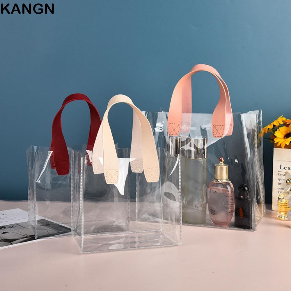 Túi mua sắm trong suốt KANGN, Túi Tote PVC trong suốt, Túi đựng đồ chống nước có tay cầm dung tích lớn