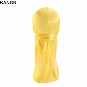 KANGN 2 Cái Co Giãn Headwrap, Giả Lụa Durag Mũ Cướp Biển, Mũ Pre-Tied Cướp Biển Đuôi Dài Cho Bé Turban Hijab Trẻ Em