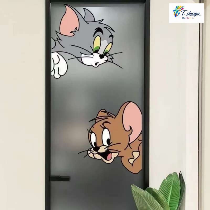 Miếng Dán Trang Trí Mèo Chuột Disney Đáng Yêu - Cặp Đôi Mickey Cá Tính cho Lối Vào