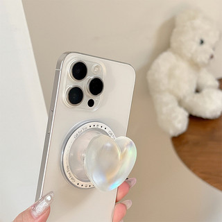 3d Laser Tình Yêu Tròn Từ Tính Giá Đỡ Điện Thoại Cho IPhone 17 16 15 14 13 12 Pro Max 14 Plus Có Thể Gập Lại Vòng Tay Co Giãn Để Bàn Đứng P3