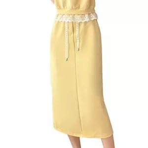 Bộ đồ váy thể thao thông thường dành cho nữ Mùa hè Phong cách mới Áo thun ren dáng rộng Bộ đồ hai mảnh