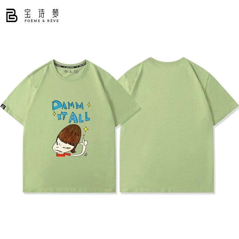 Yoshitomo Nara Big Head Ác Búp Bê Hàng Hóa Hoạt Hình Hai Chiều Cotton Nguyên Chất Áo Thun Tay Ngắn Nửa Tay Rời Nam Nữ Mùa Hè