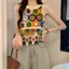 Phụ Nữ Phong Cách Boho Knnited Tank Nữ Casual Không Tay Top Nhiều Màu Sắc Ngày Lễ Mặc Áo Sơ Mi