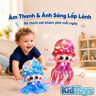 Bạch Tuộc Nhảy Múa KidToys Có Đèn Nhạc - Tự Động Chuyển Hướng Khi Gặp Vật Cản