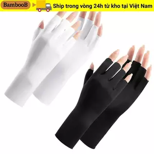 Găng tay chống nắng vẽ móng BAMBOOB, bảo vệ da tay khỏi tia UV, phụ kiện che ngón khi làm nail