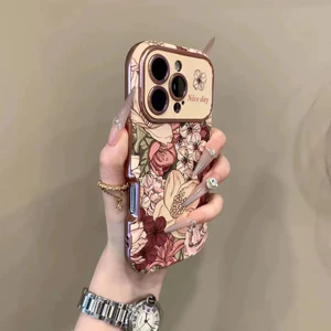 TY --- Vỏ cửa sổ lớn có họa tiết cánh hoa sơn dầu cho iPhone 17 Pro Max, bảo vệ chống rơi chất lượng cao cho iPhone 16 15 14 13