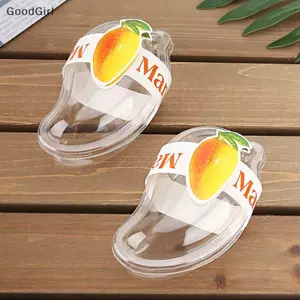 10 Chiếc Sáng Tạo Hình Xoài Dùng Một Lần Bánh Tráng Miệng Cốc Nhựa DIY Kem Mousse Paaging Box Có Nắp Trong Suốt VN