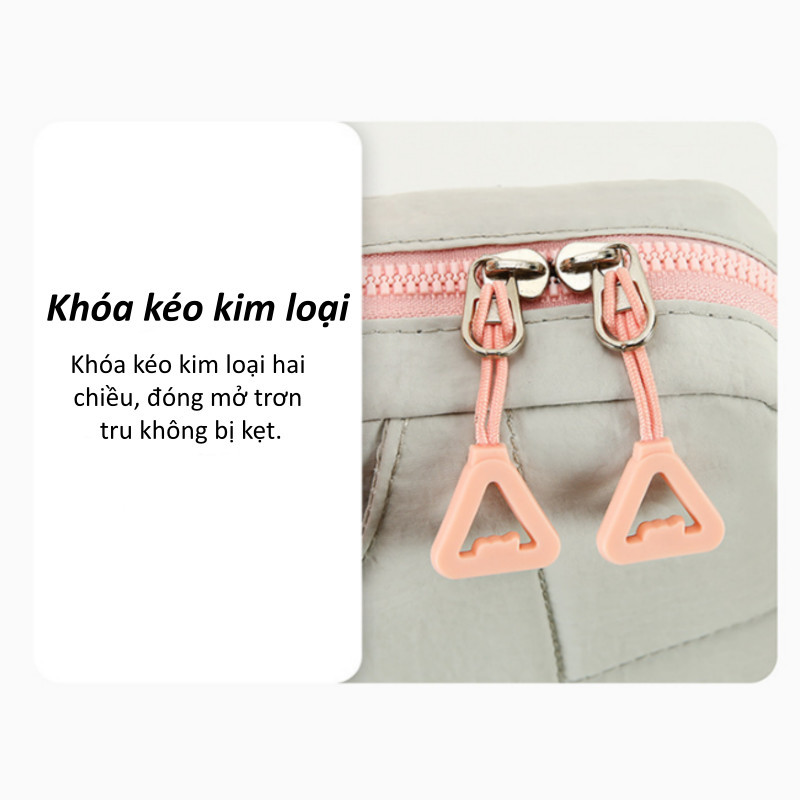 Túi laptop vải Oxford siêu nhẹ - chống sốc, chống nước, nhiều ngăn, quai dày, tặng charm hoa