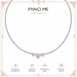 Vòng cổ bạc hình trái tim "Ms Charming" Halo Heart Tennis Sterling